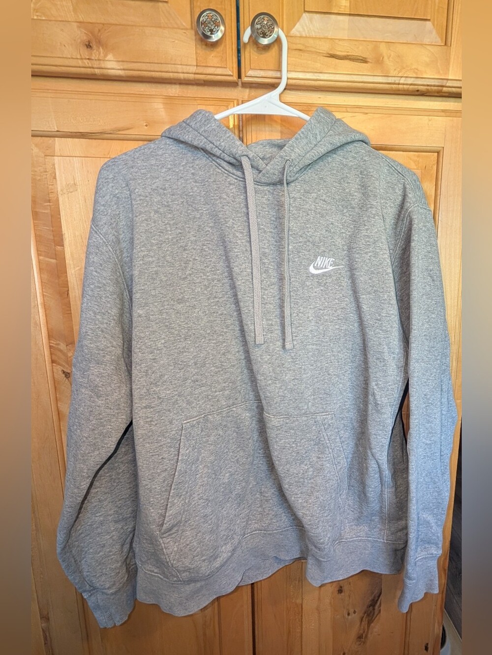 Nike Gray Crewneck Hoodie with White Swoosh